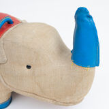 Vintage rhino therapeutic toy by Renate Müller for H. Josef Leven, Sonneberg, 1960s