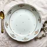 Hollow dish golden white porcelain berry