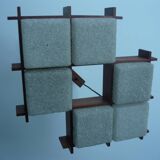 Vintage teak and perspex ceiling light (XL)