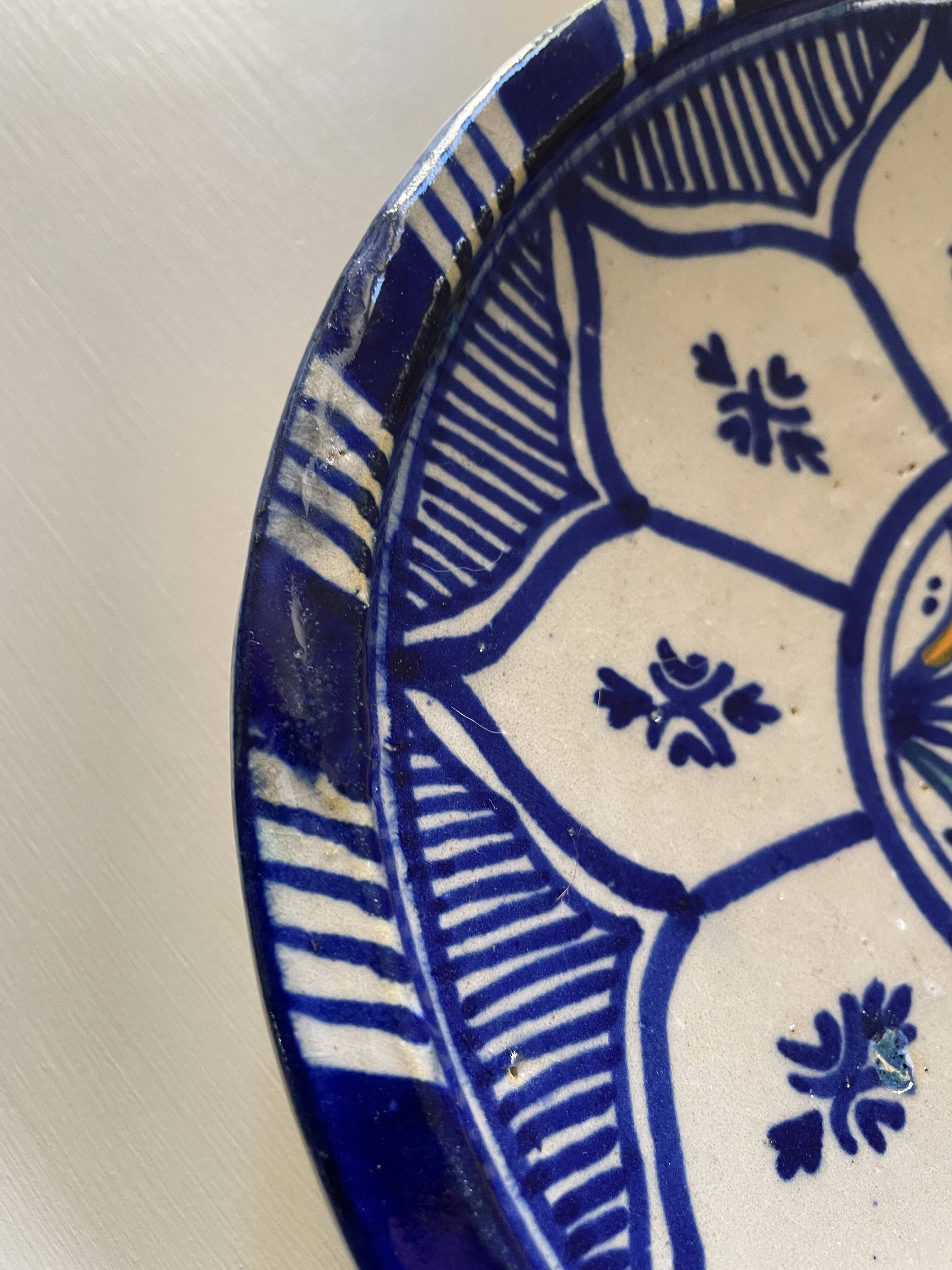Cobalt blue Moroccan plate