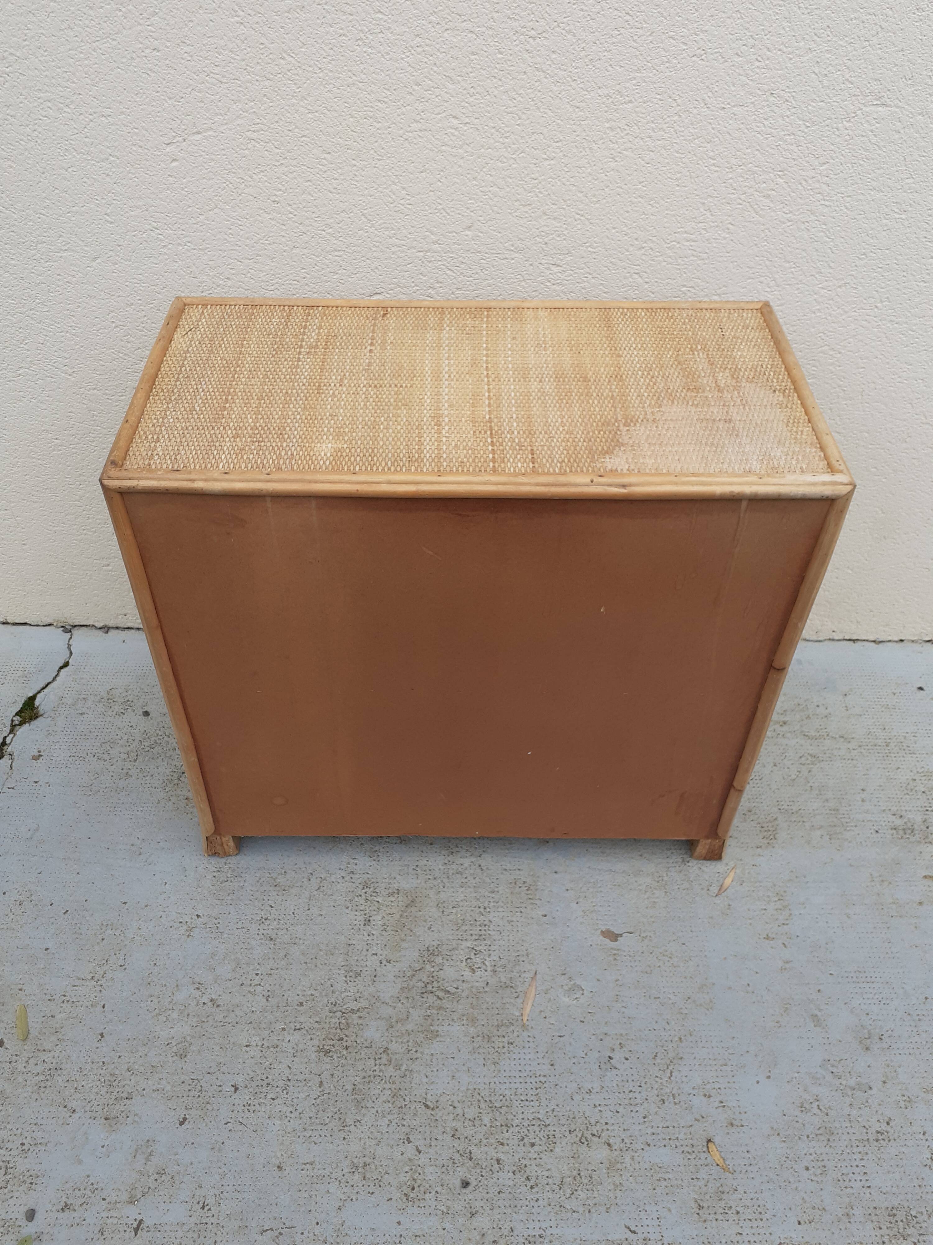 Commode osier et rotin