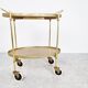 Mid century brass and wood serving trolley, 1950s