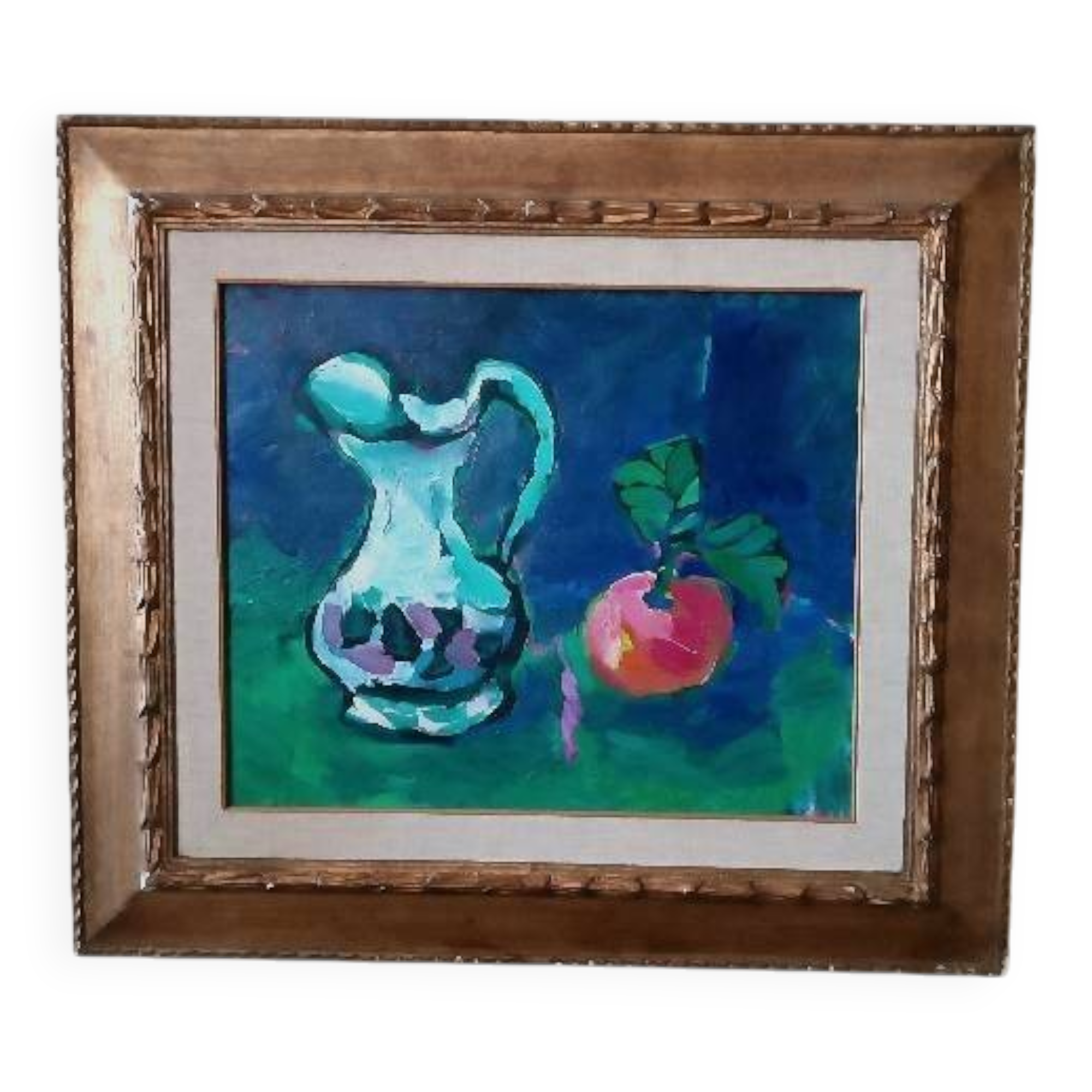 Still life painting 1965 signed Barbero oil on canvas