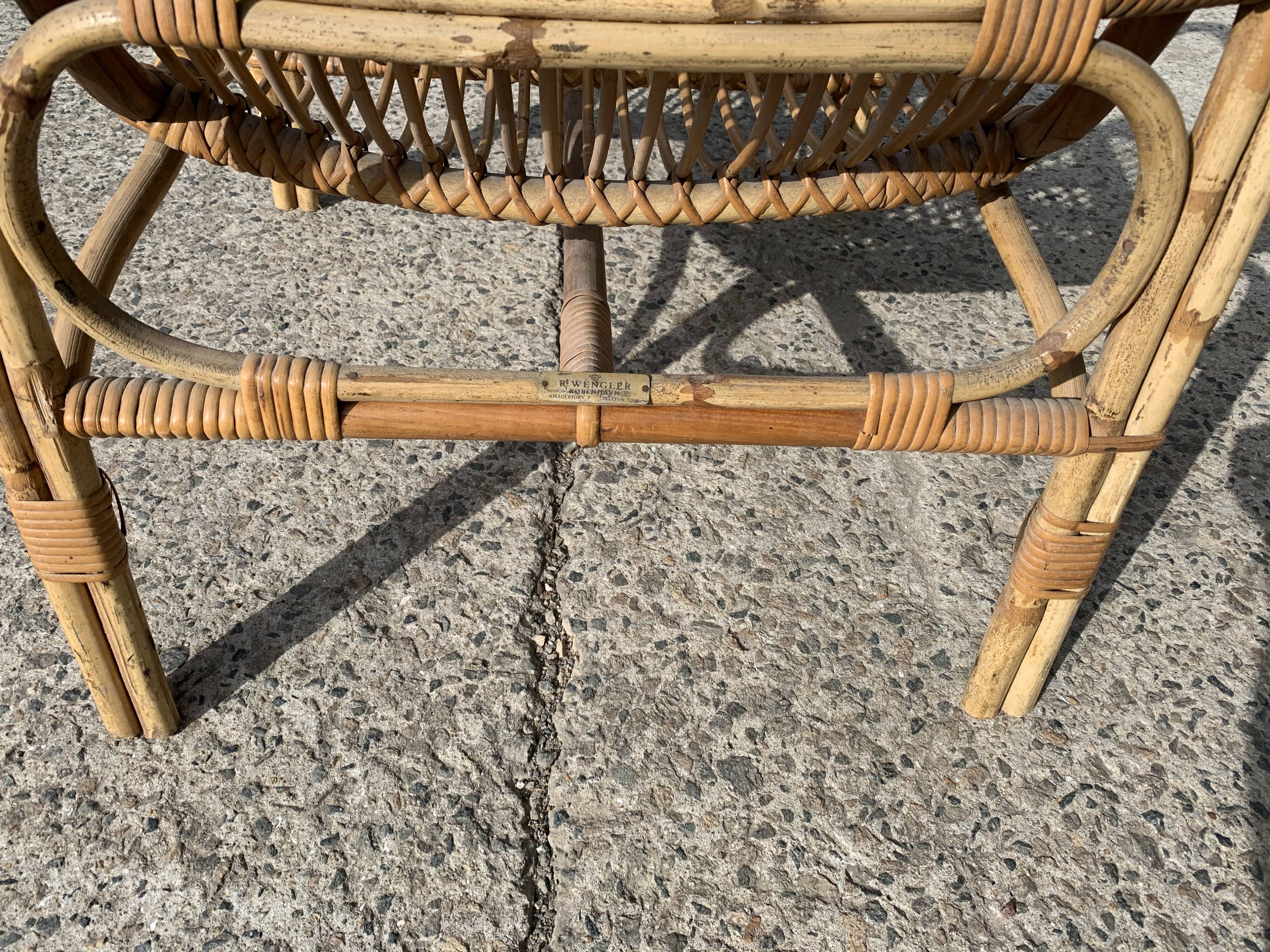 Lot de 3 fauteuils rotin Wengler