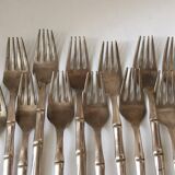 Vintage 1960s Bamboo Brass Cutlery Set