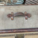 Trunk old leather and brass