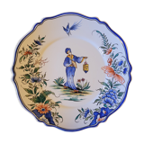 Vintage earthenware plate Asia China decor