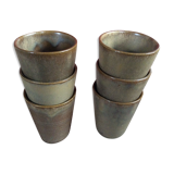 Series of 6 sandstone cups