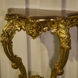 Console en bois doré et marbre XIXème