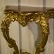 Golden wood and marble console, 19th century.
