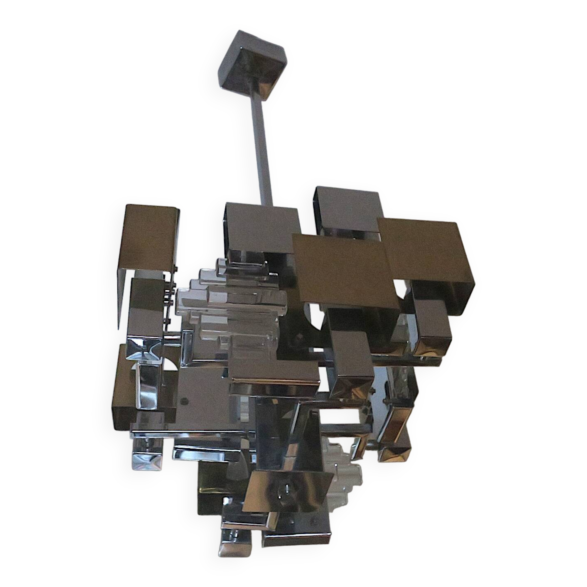 Italian Modern Cubist Chandelier style Sciolari, 1960s