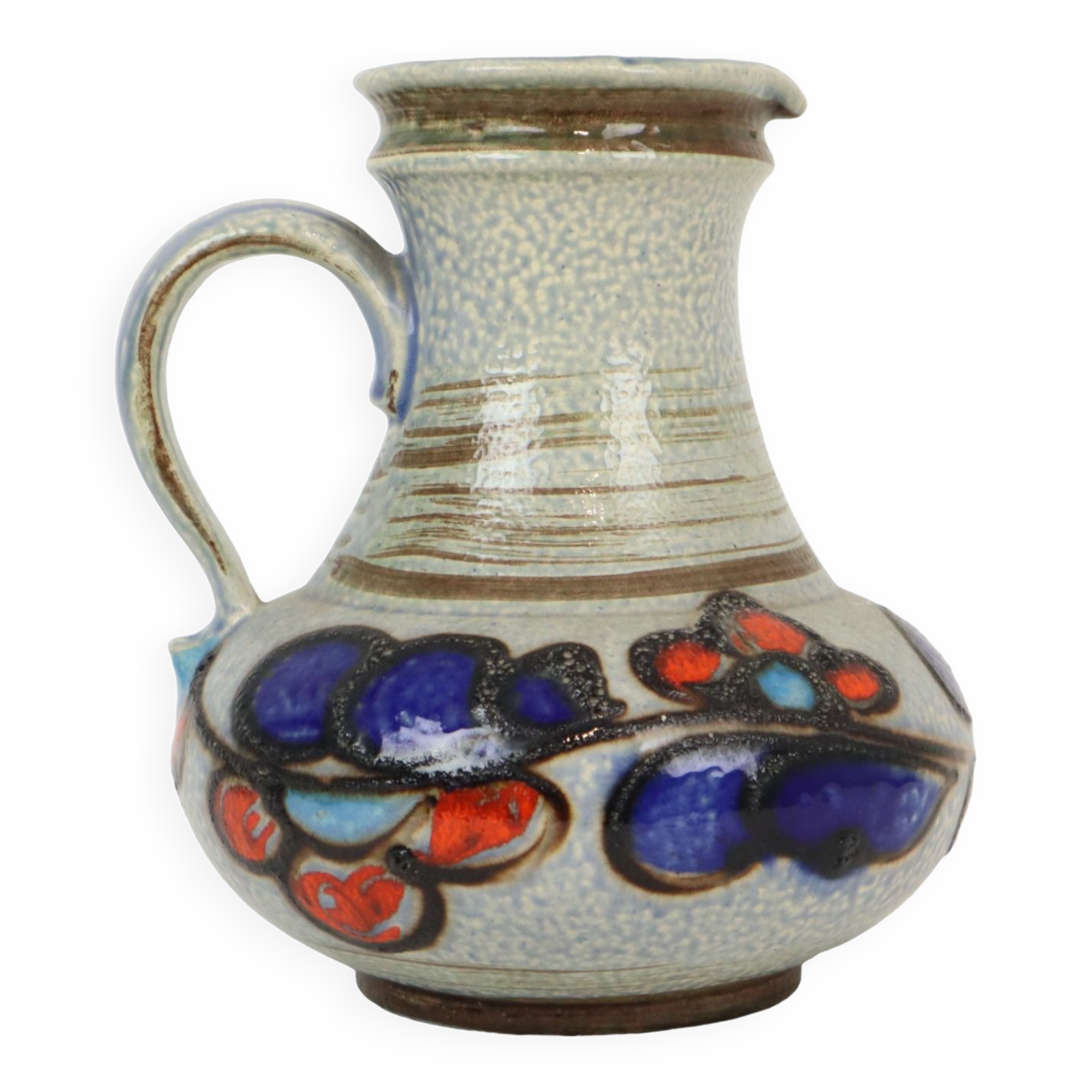 Blue Orange Vintage Vase West Germany Üebelacker Keramik 1808-20