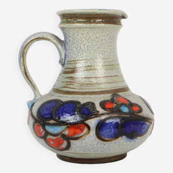 Vase vintage bleu orange Allemagne de l’Ouest Üebelacker Keramik 1808-20