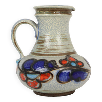 Vase vintage bleu orange Allemagne de l’Ouest Üebelacker Keramik 1808-20