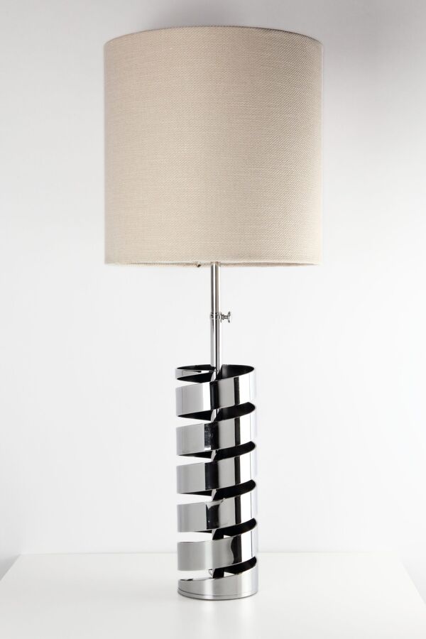 Jacques Charpentier, lampe en métal chromé
