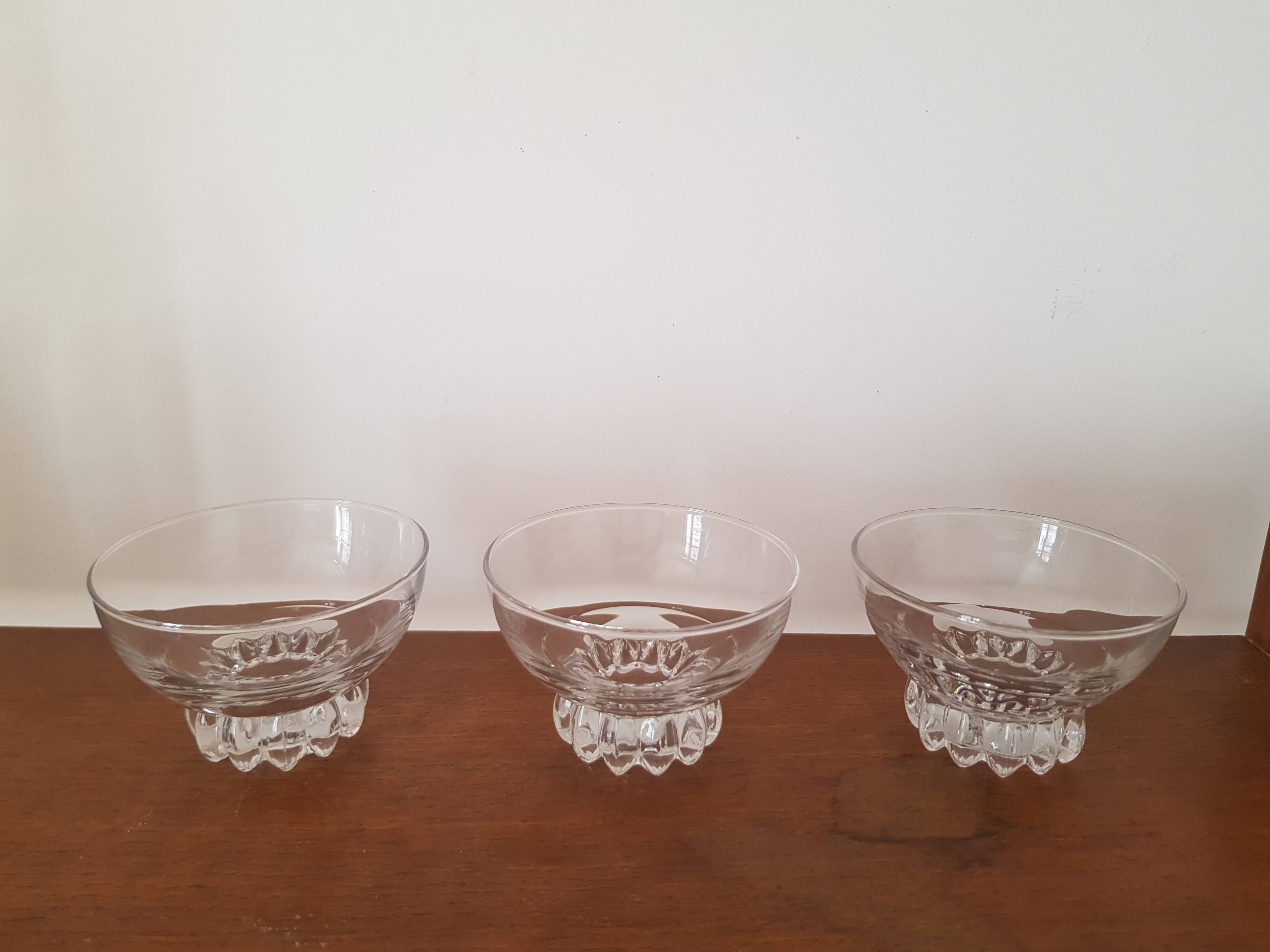 Lot de 3 verres art deco