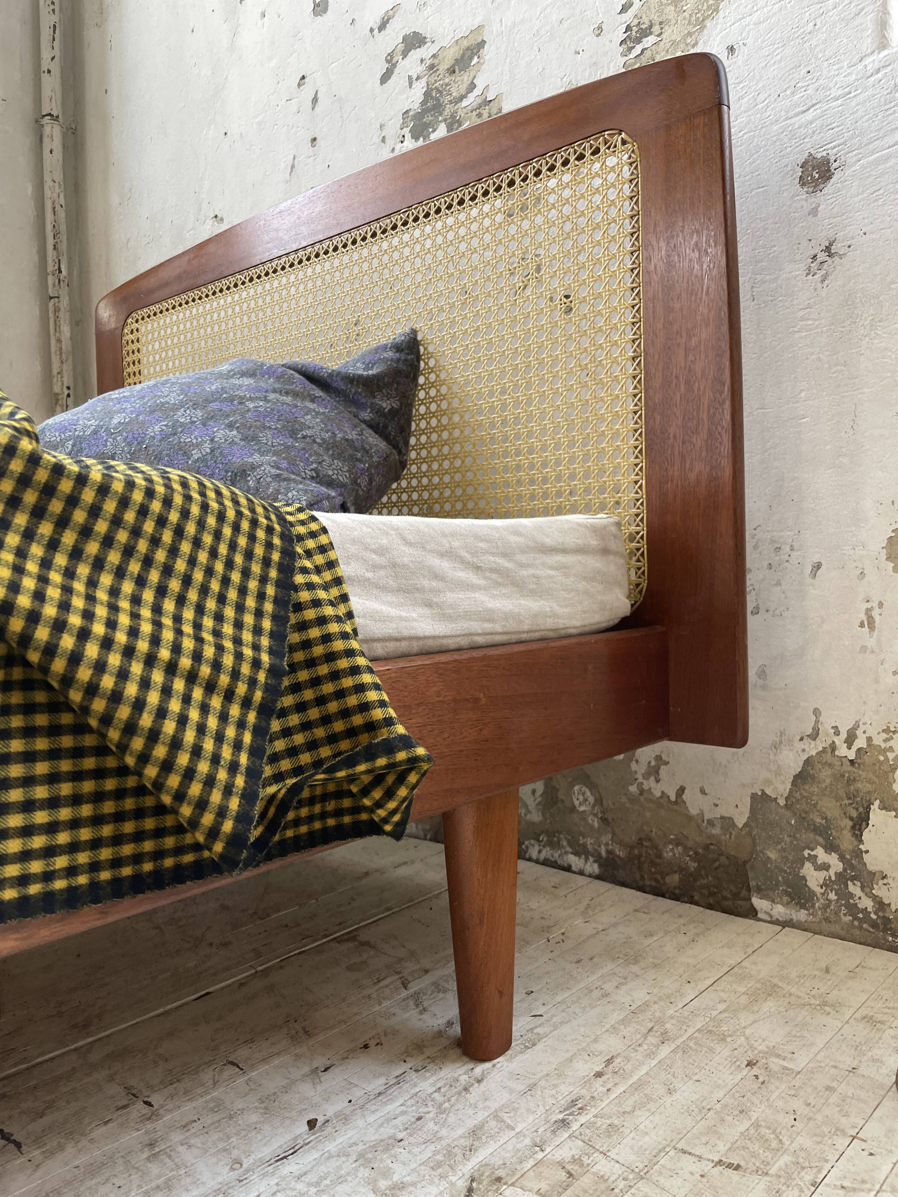 Lit Roset SNA teck et cannage 1 place