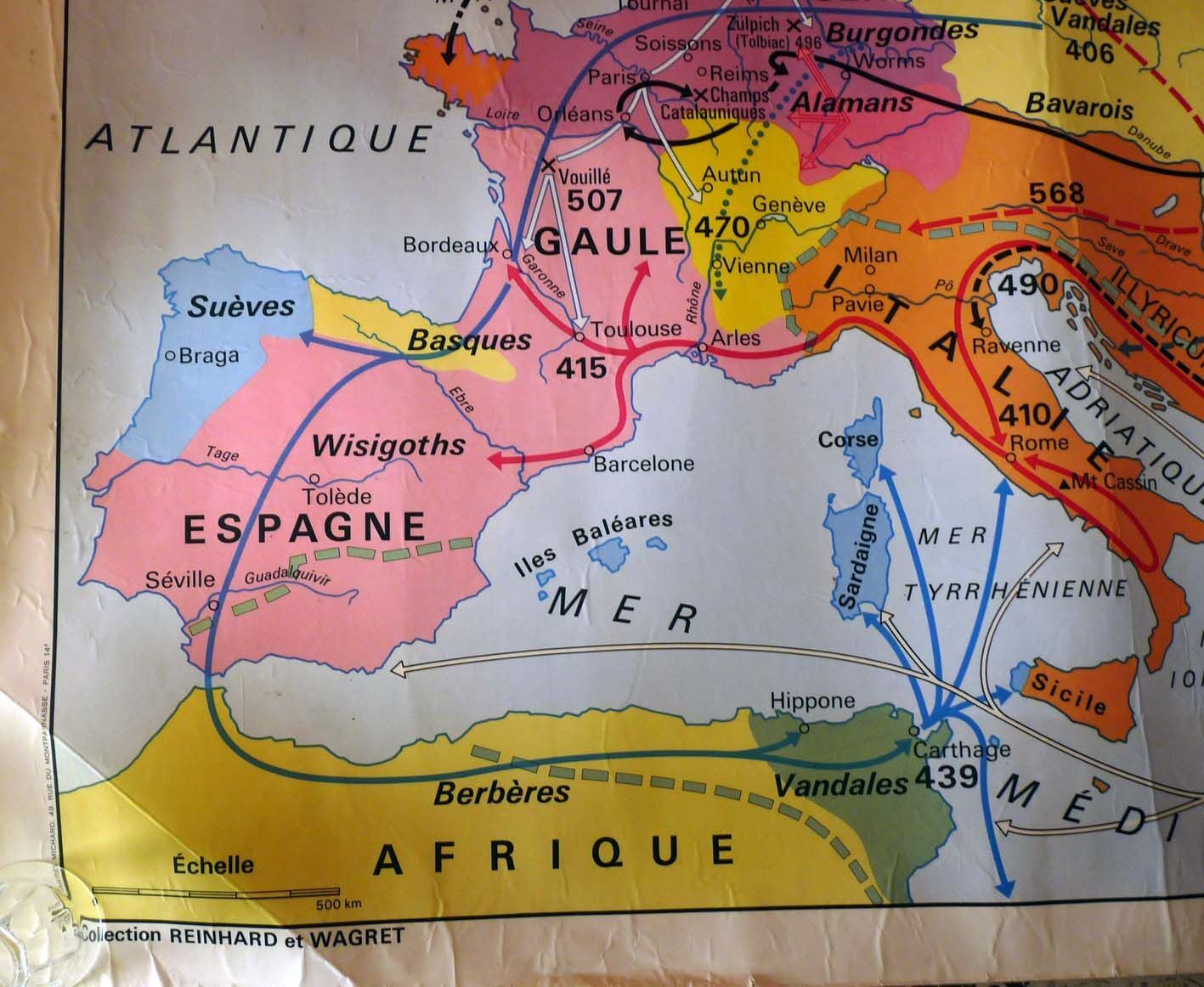 School map post vintage Byzantine Empire