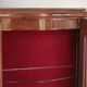 Marquetry display cabinet, curved Louis XV style, signed Marquant