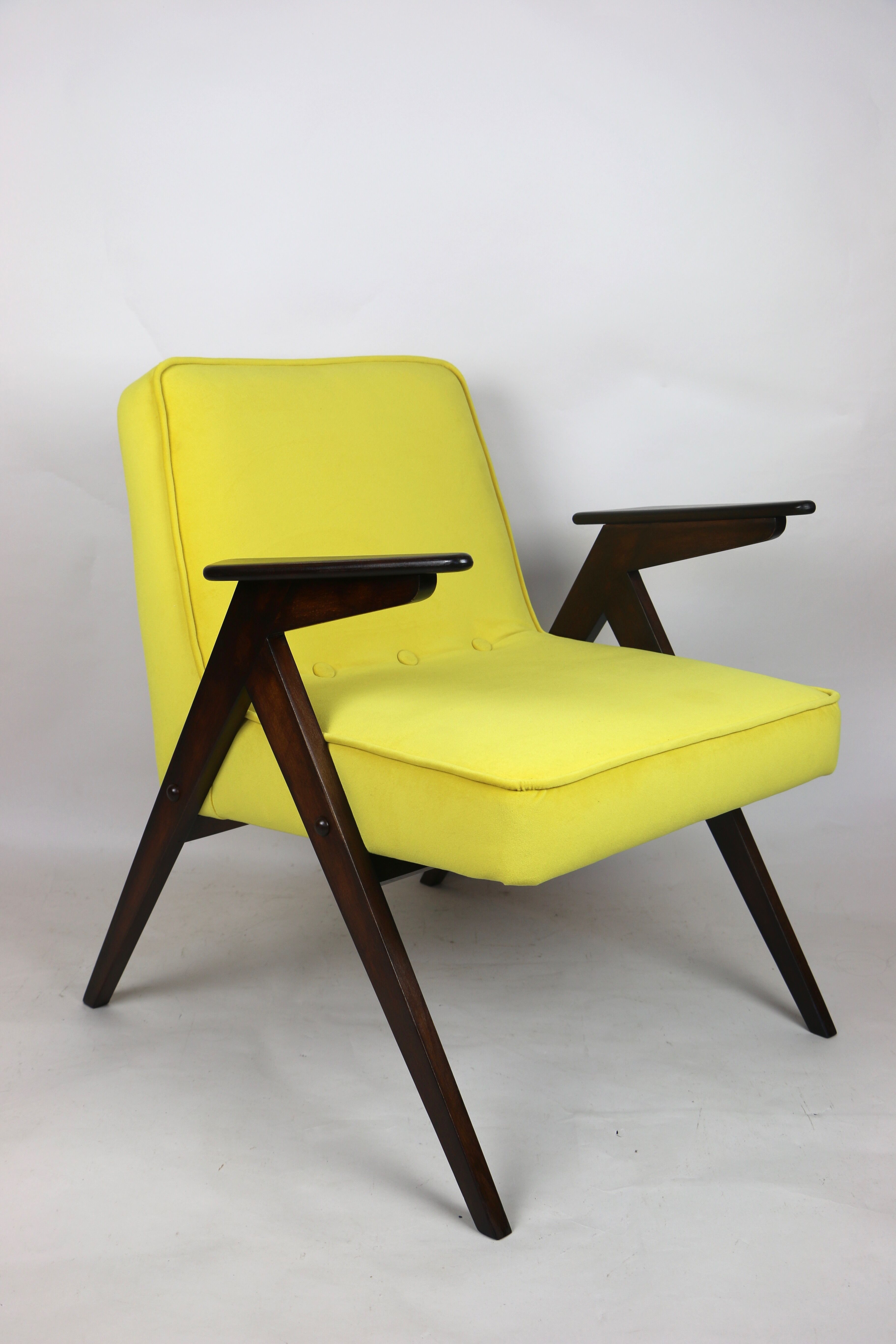 Vintage Yellow Armchair by Józef Chierowski, 1970s