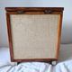 Burlap chest and varnished wood