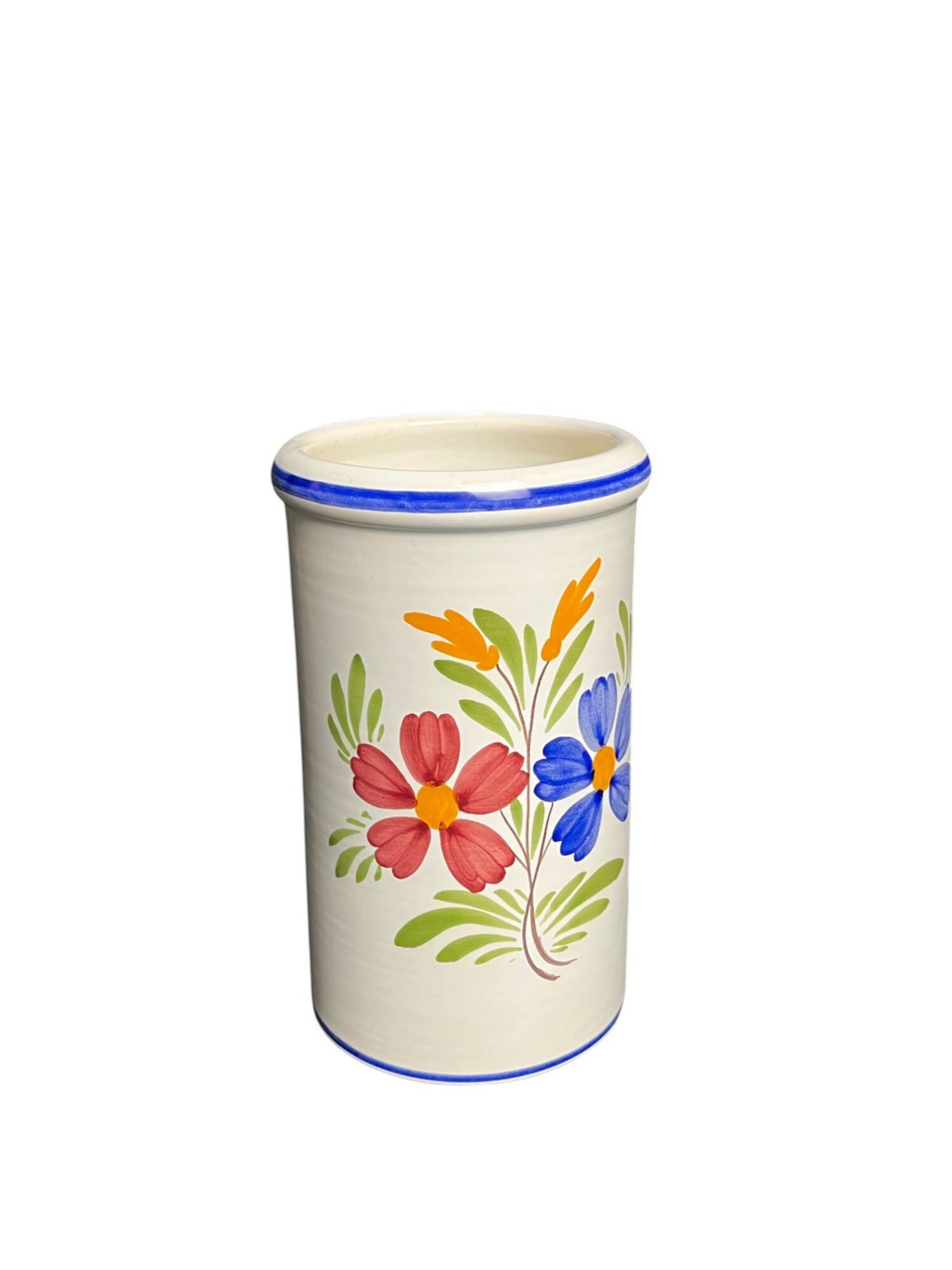 Malicorne, vase rafraichissoir faïence polychrome XXème