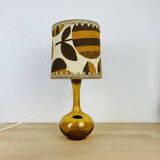 Amber bubble glass bottle lamp from the 70s