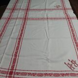 Damask cotton tablecloth monogram BD 129 x 155 cm