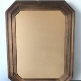 Beveled mirror with molded wooden frame - 87x67 cm