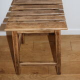 Dark oak slatted beech stool