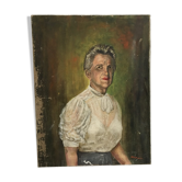 Portrait in oil on canvas XIX th