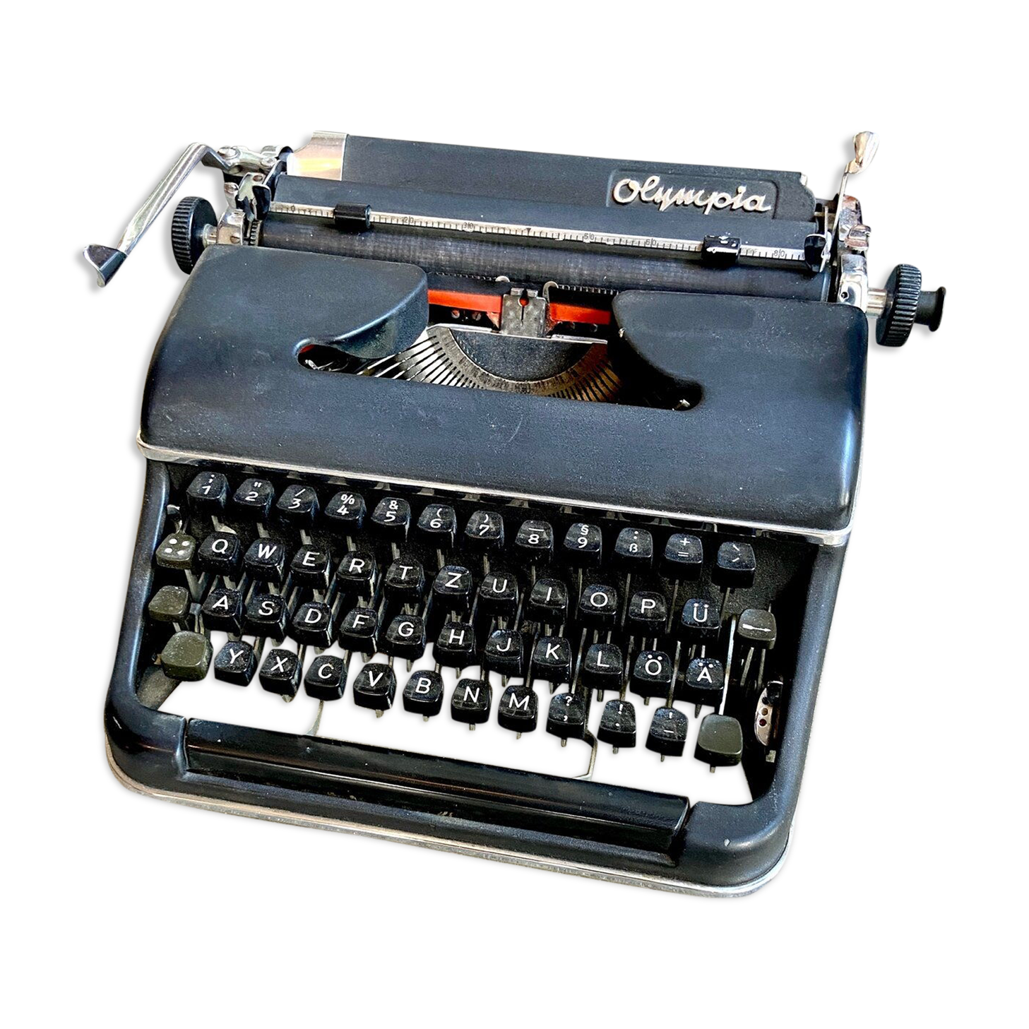 Olympia typewriter in black metal