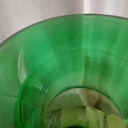 Blown glass vase, bottle green