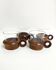 4 tasses Schott Mainz Jeanner teck & verre design 60s