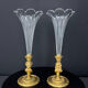 Paire de vases cornets en cristal taillé et bronze doré, de style Empi