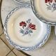 set of 5 Digoin Sarreguemines flat plates model Juliette / Nina Rosa 50s