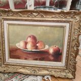 Still life painting with apples