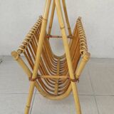 Rattan magazine rack