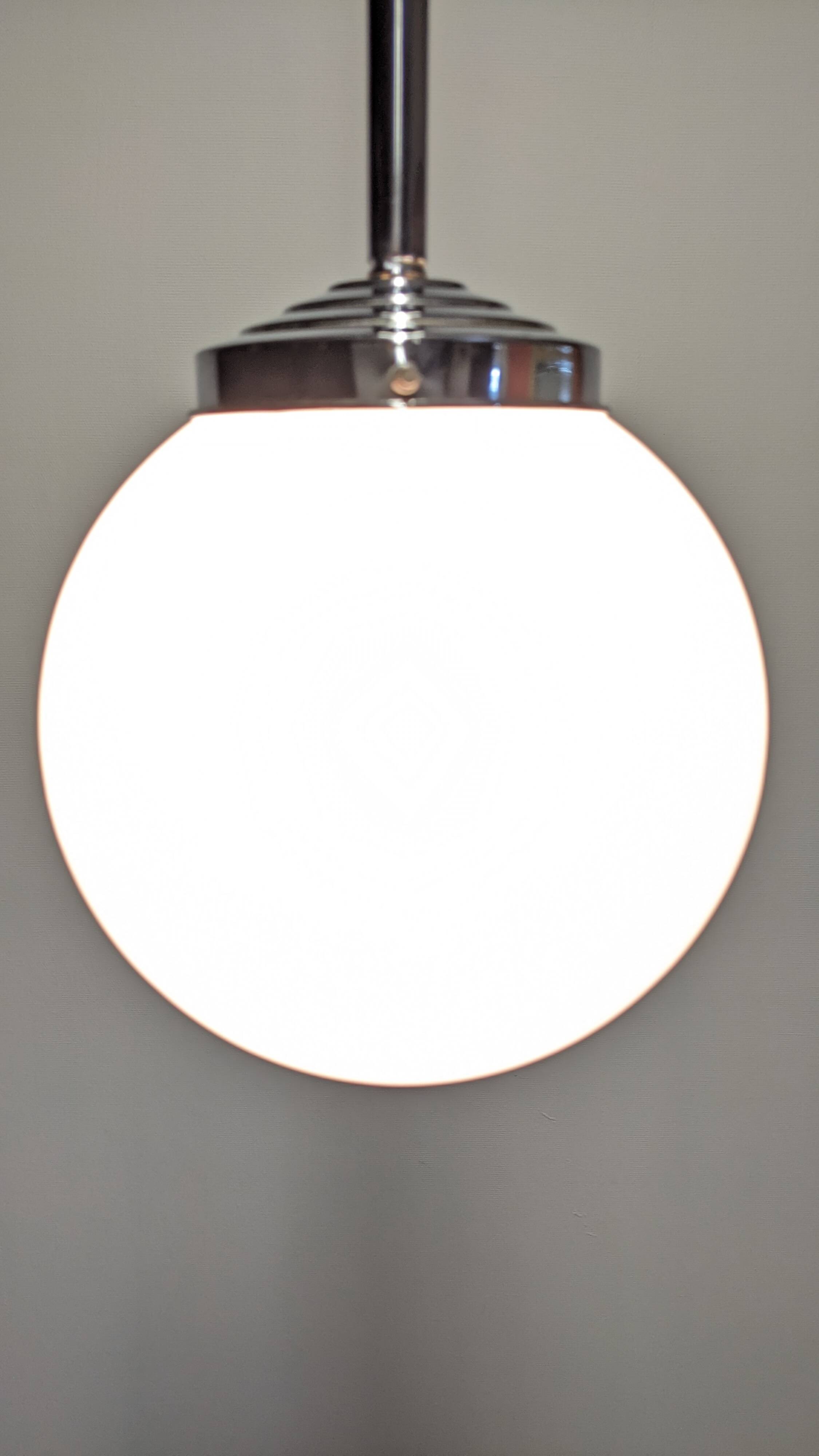 Art Deco opaline ball pendant light circa 1930