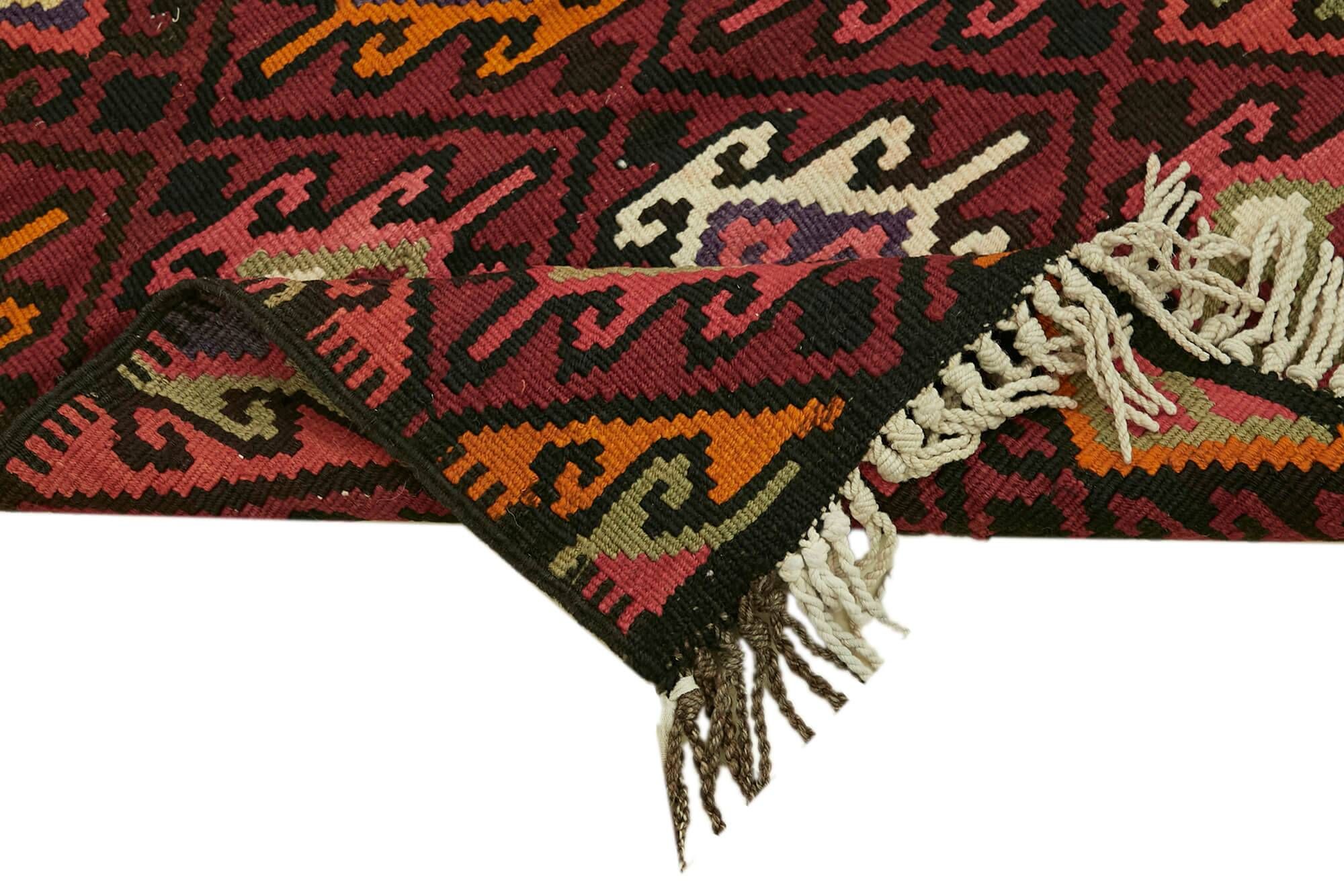 Turkish Handwoven Vintage Herki Kilim 84 cm x 345 cm