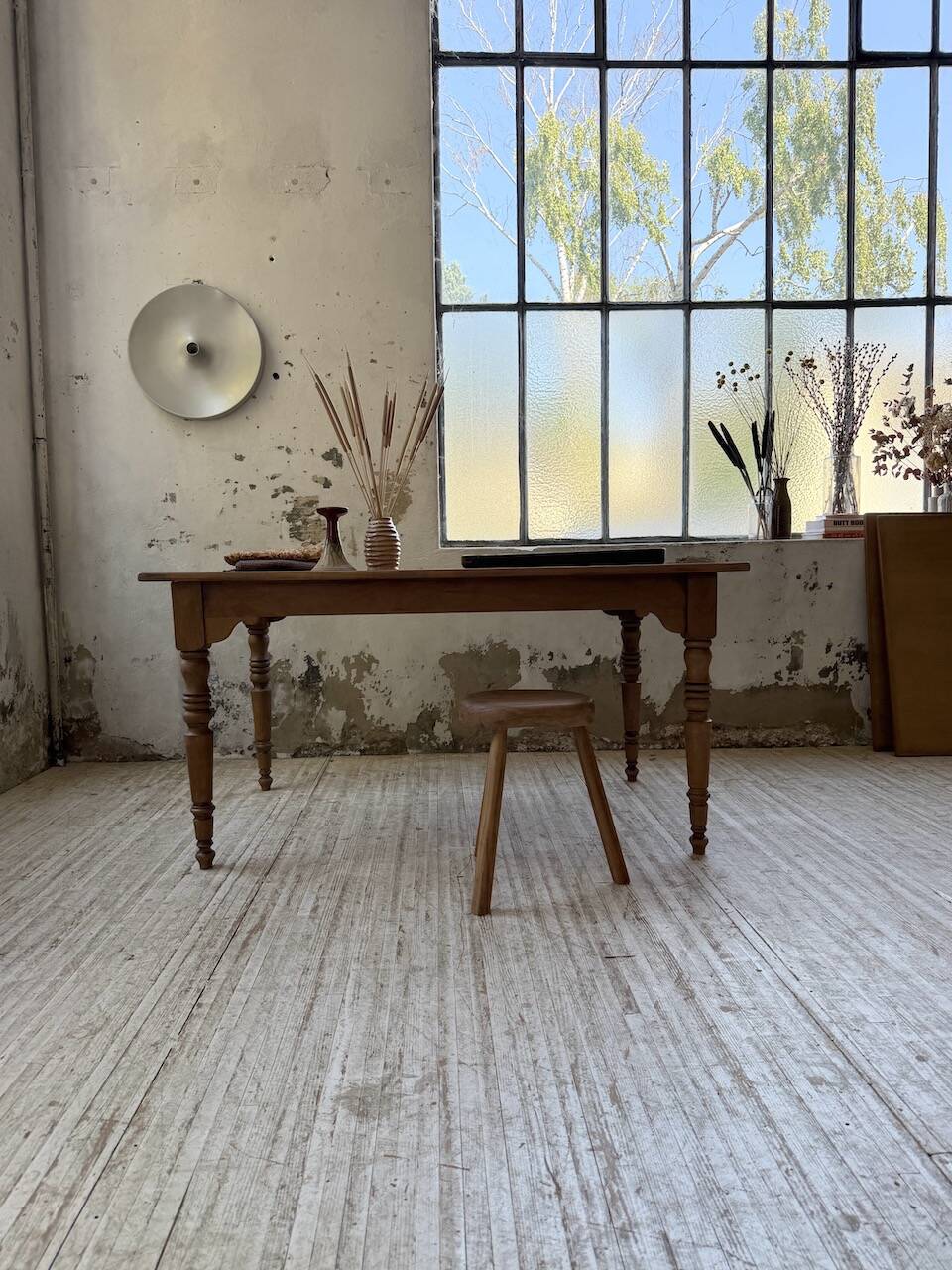 Table de ferme noyer à rallonges 150-250cm