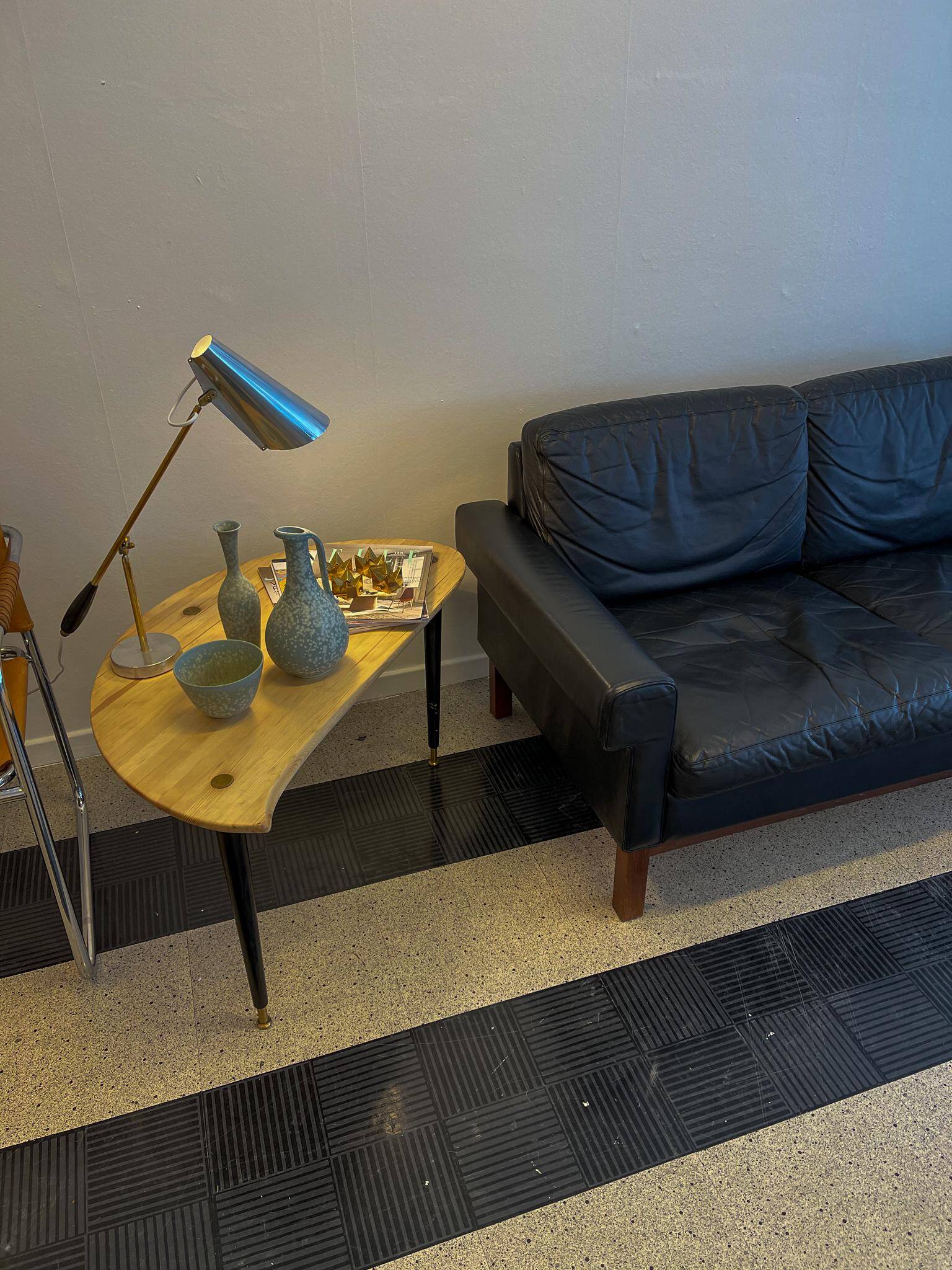 Midcentury leather and teak "Gotland" sofa, Ikea, Sweden, 1967