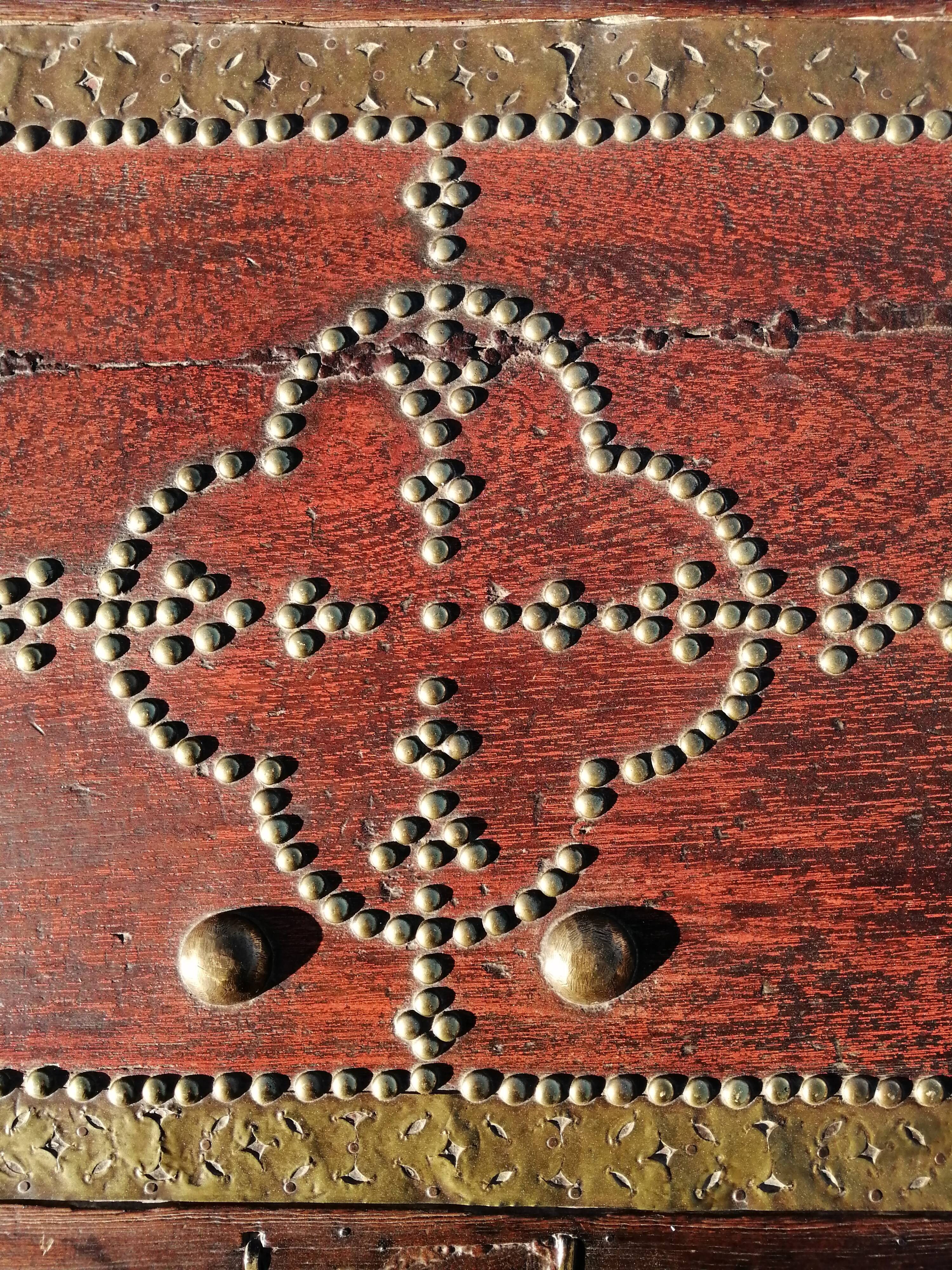 Oriental wedding chest in solid wood