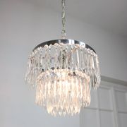 Vintage Italian Crystal & Chrome Chandelier, 1970s