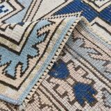 6x7 Navy Blue Cream Oriental Persian Rug, 178x225Cm