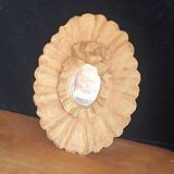 Painted oval plaster mirror