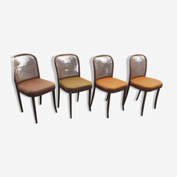 4 chaises vintage de salle à manger Thonet Jozef Hoffmann 30s Prague
