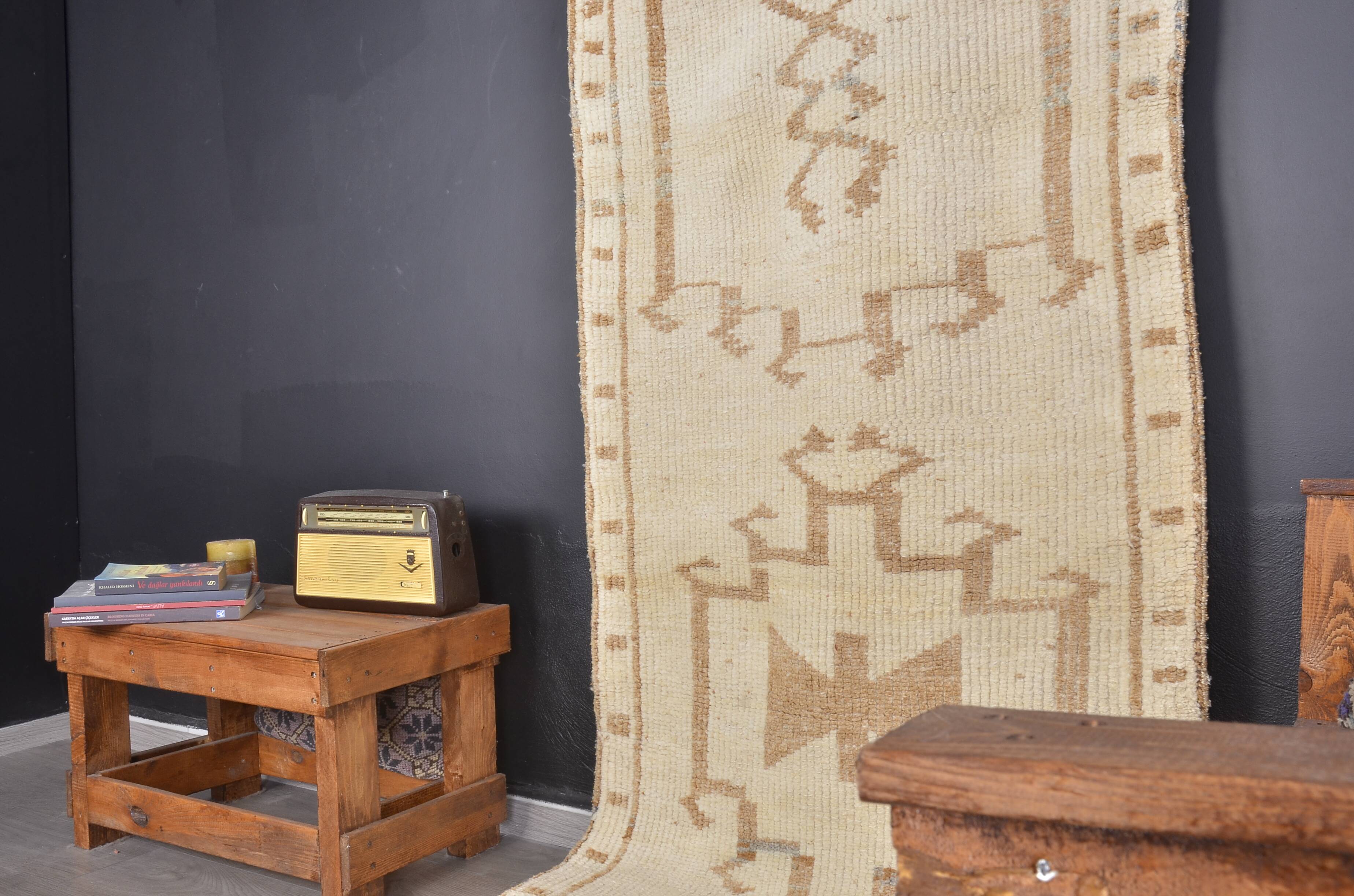 White Kurdish Hallway Runner sku 2409