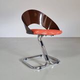 Set of 4 Italian dining chairs in plexiglass from the Spage era, 1970.