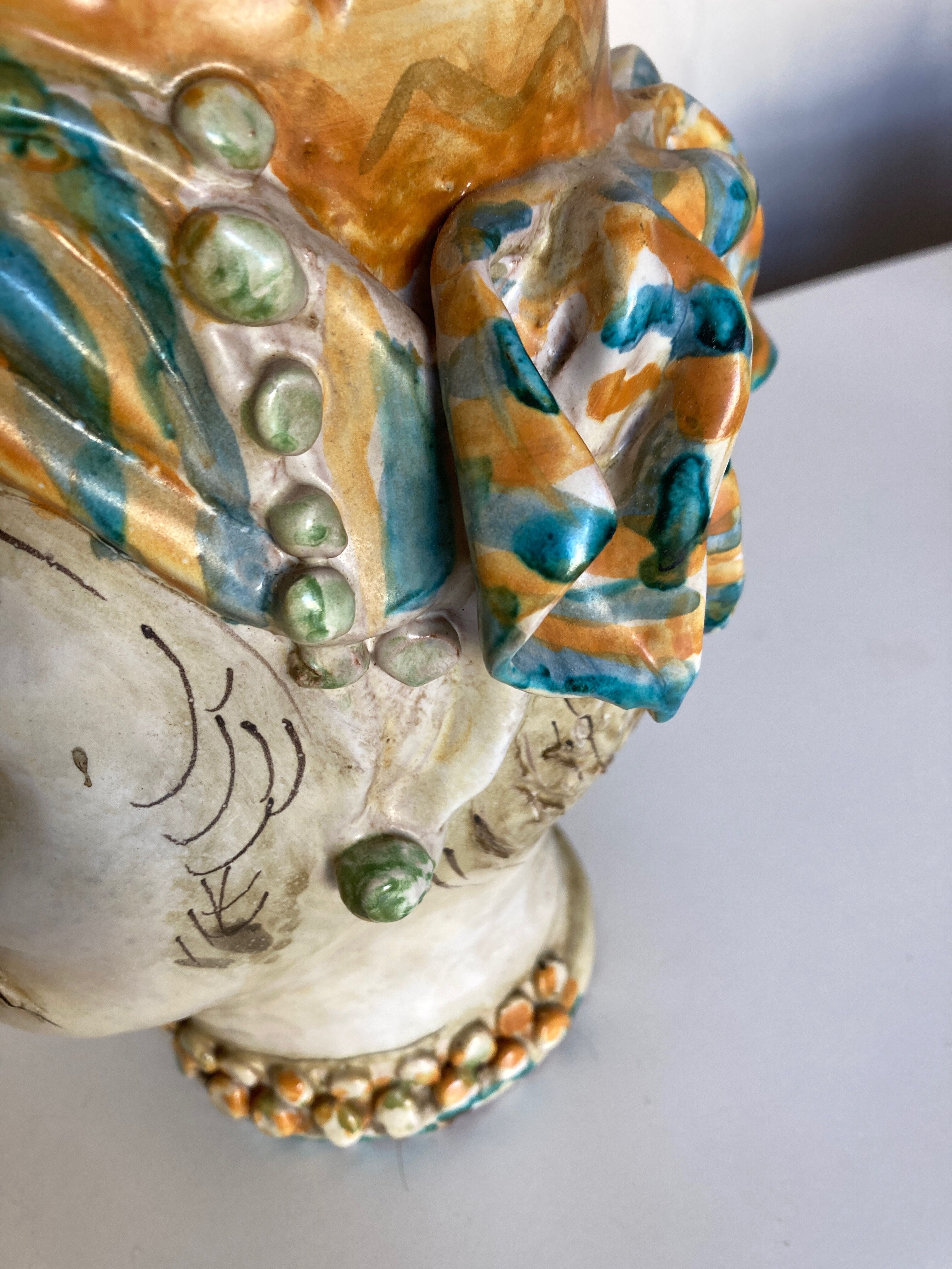 Italian ceramic vase Caltagirone Sicily 1960